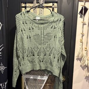 Blue Rain Sage Green Knit Sweater